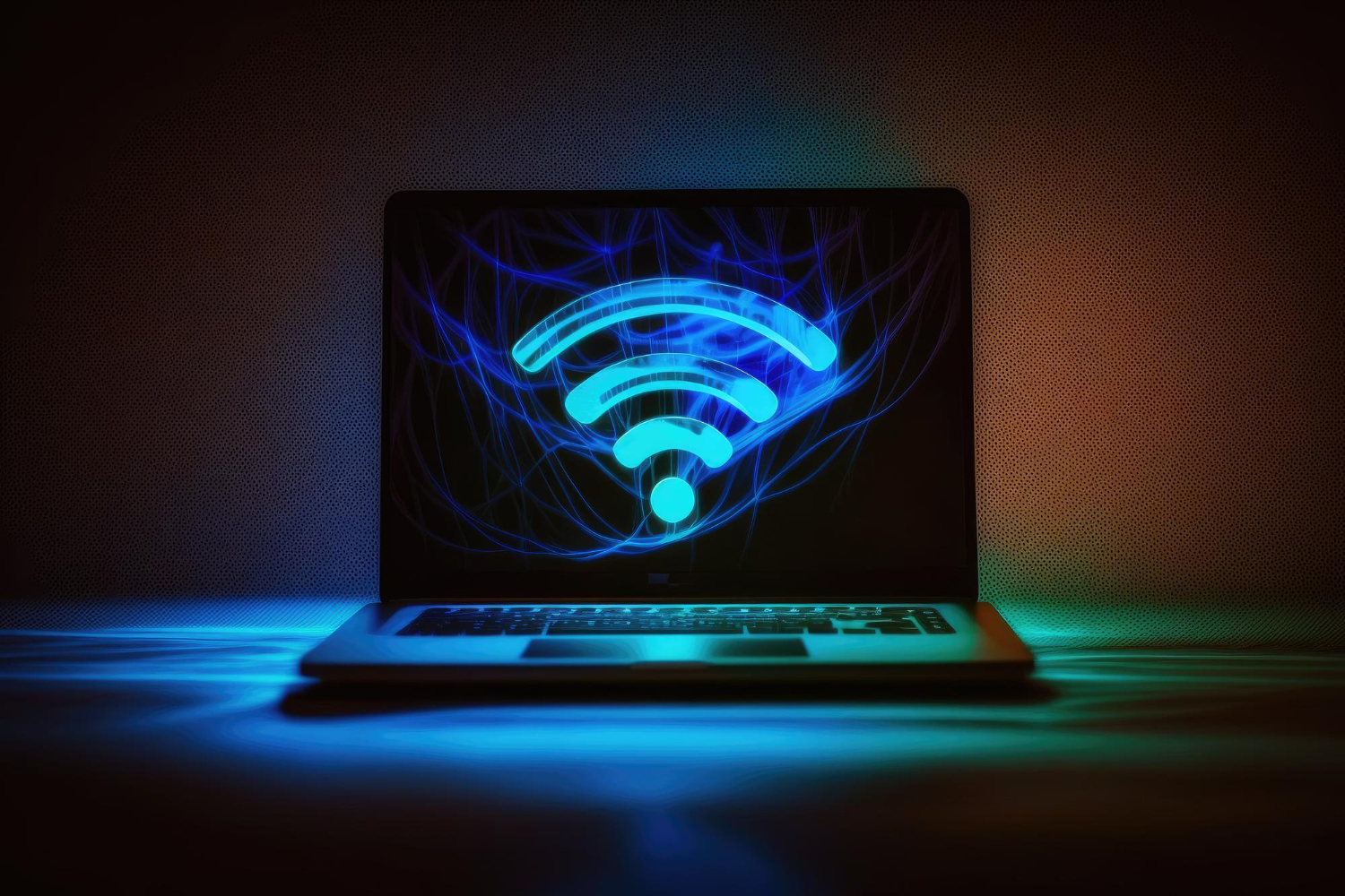 Laptop s ikonou Wifi